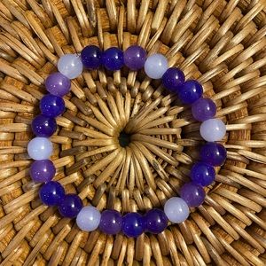 A handmade glass bead bracelet